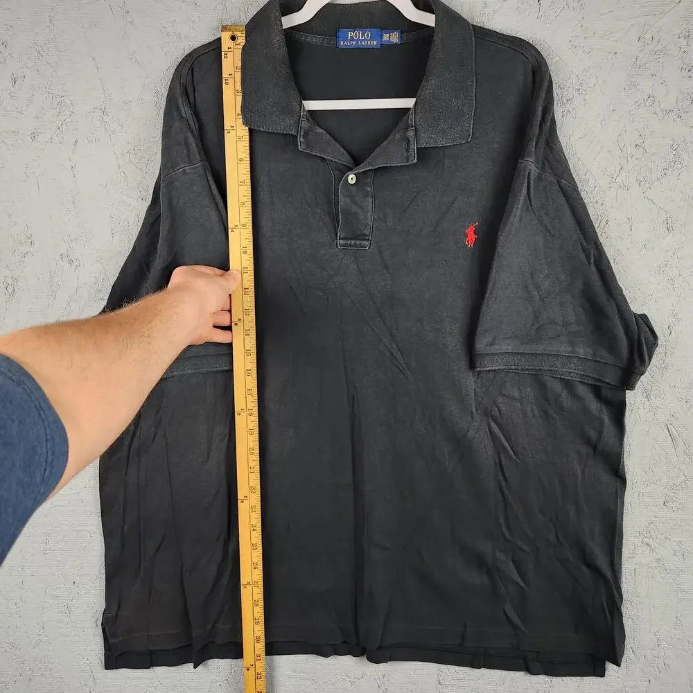 Polo Ralph Lauren Polo Shirt Mens 2XB Big Black Red Small Pony Logo Short Sleeve